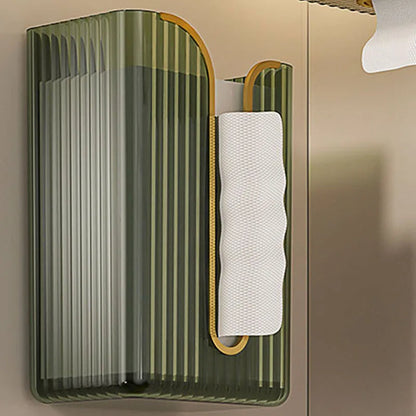 Minimalist Ribbed Acrylic Tissue Dispenser with Shelf