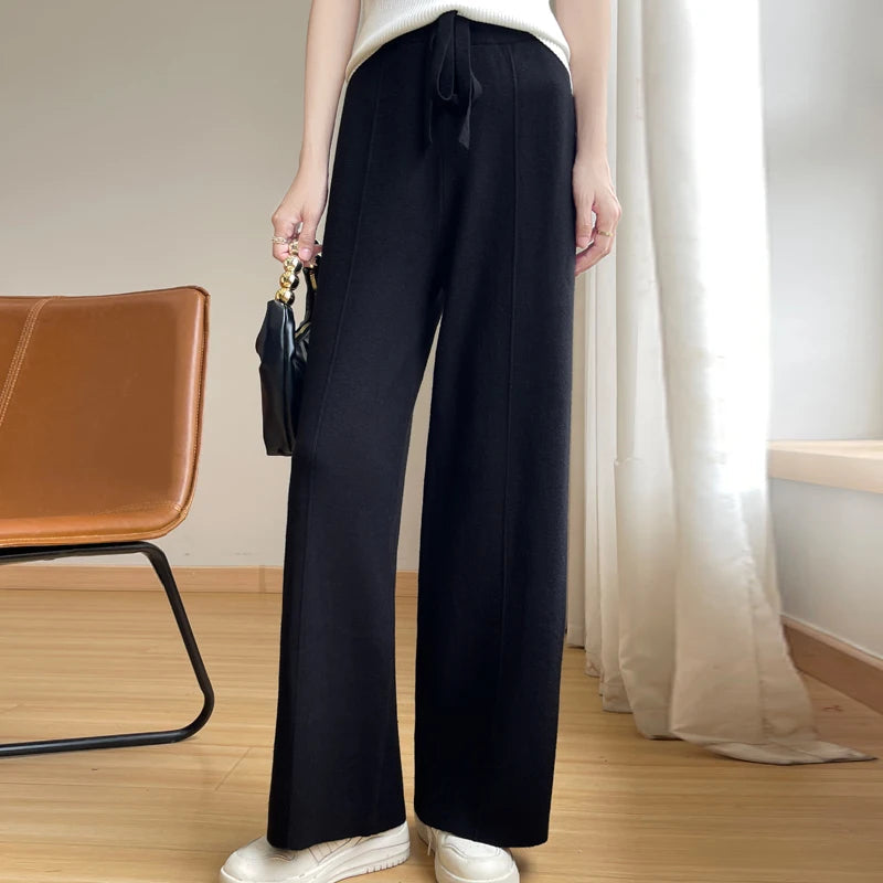 Sienna Relaxed Trousers | Drawstring Waist Wide Leg Trousers