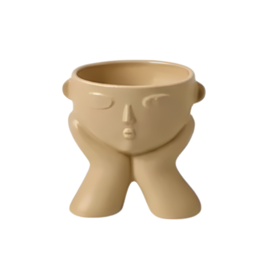 Modern Ceramic Abstract Face Vase