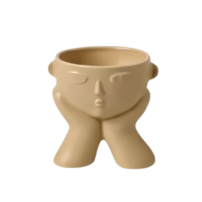 Modern Ceramic Abstract Face Vase