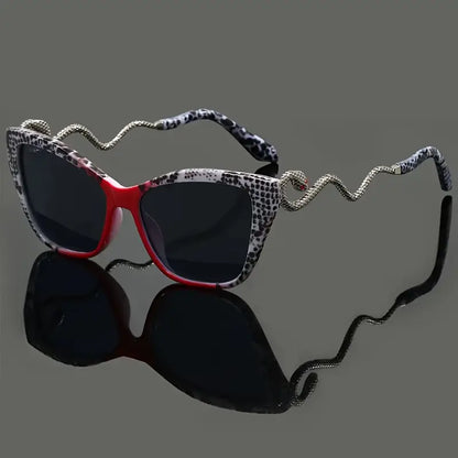 Isabella Cat-Eye Sunglasses | Animal Print Serpent Embellishment Sunglasses
