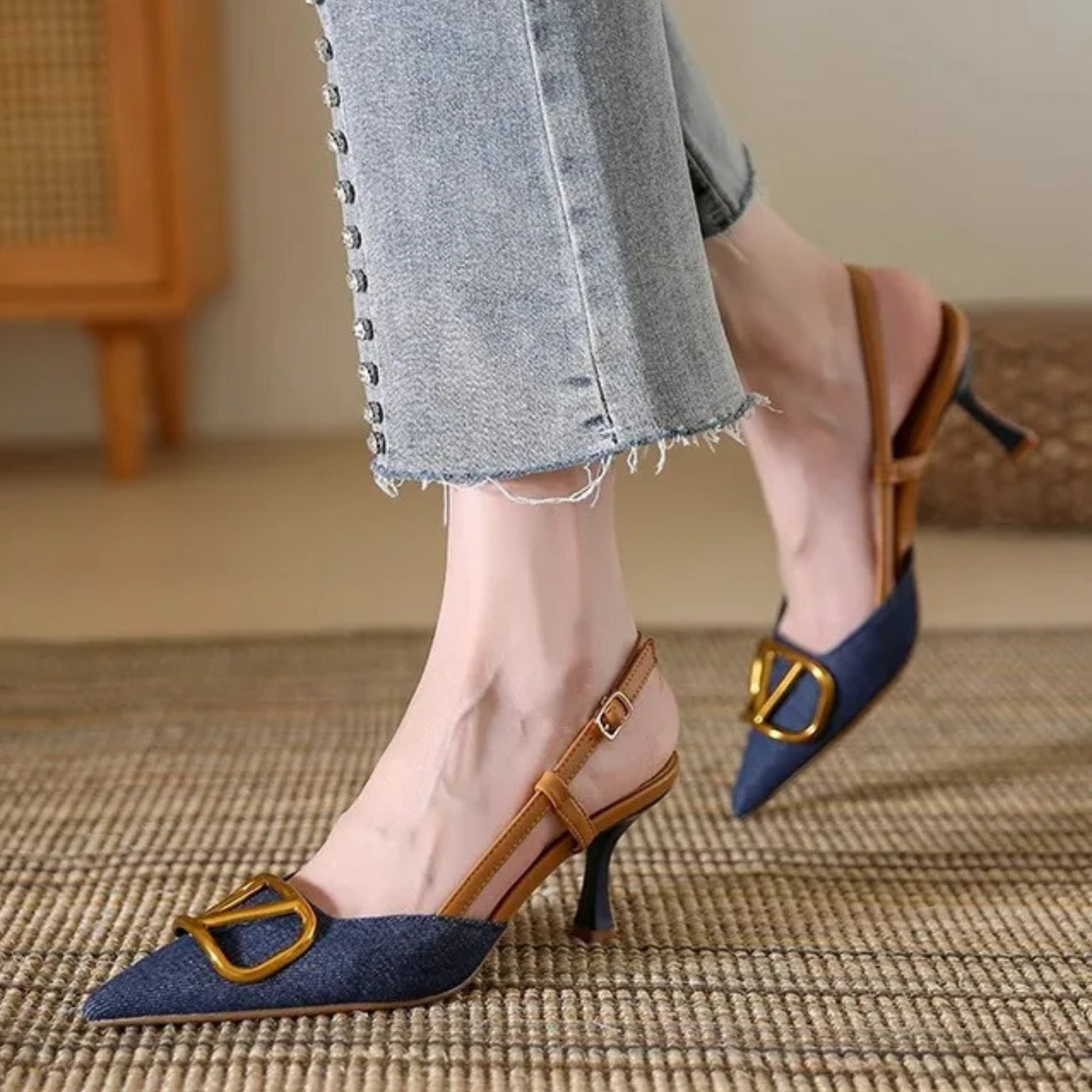 Isabella Solid Slingback Pumps | Pointed Toe Stiletto Heel Pumps