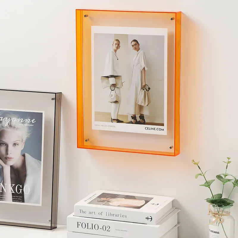 Minimalist Acrylic Photo Frame with Wall-Mountable Design