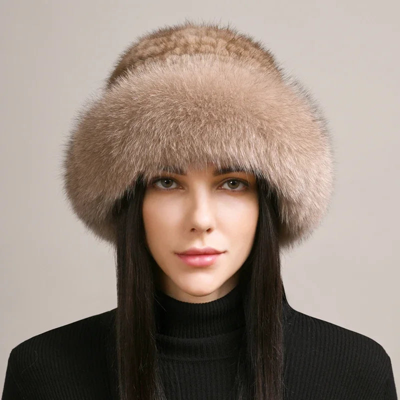 Lily Relaxed Fit Fur Hat | Solid Paneled Crown Head Coverage Hat