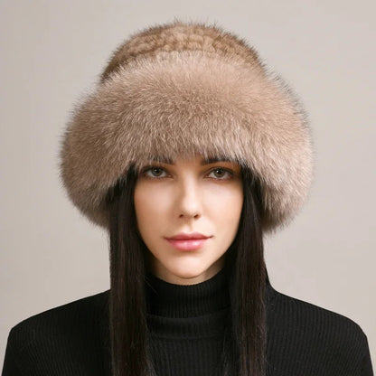 Lily Relaxed Fit Fur Hat | Solid Paneled Crown Head Coverage Hat