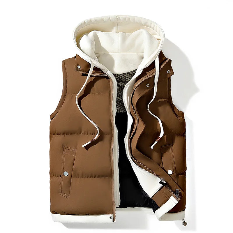 Freddie Hooded Quilted Gilet | Regular Fit Solid Gilet