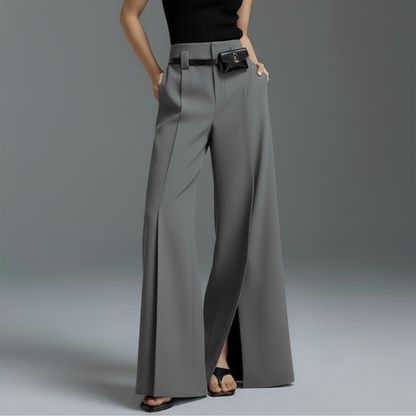 Amelia High-Waist Wide-Leg Trouser | Belted Pleated Trouser