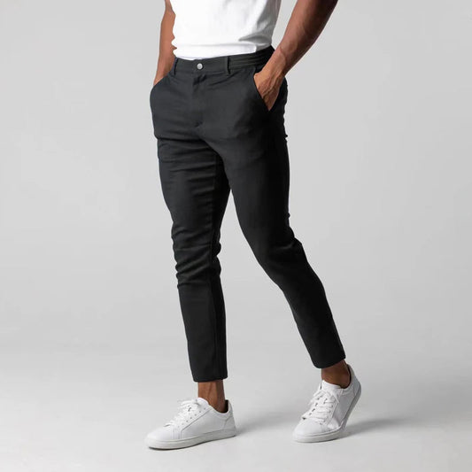 Oliver Slim Fit Ankle-Length Chinos | Button Closure Slanted Pockets Chinos