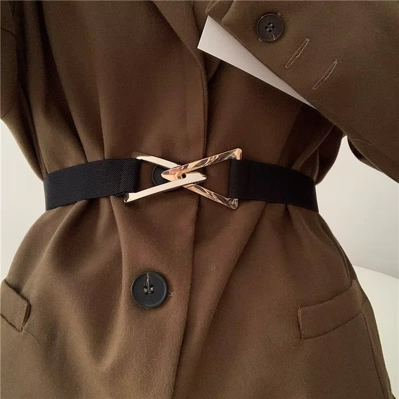 Isla Waist-Cinching Waist Belt | Solid V-Buckle Waist Belt