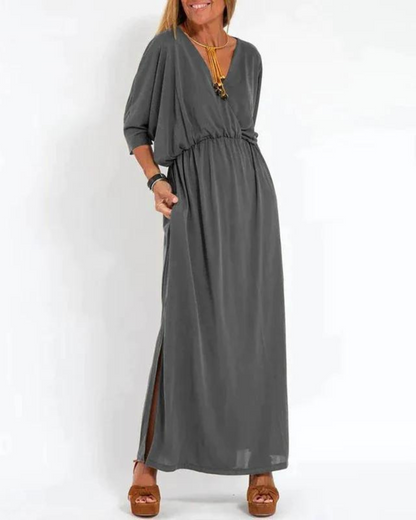 Relaxed Fit Wrap Front Maxi Dress for Women – Comfortable & Stylish Design
