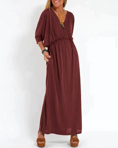 Relaxed Fit Wrap Front Maxi Dress for Women – Comfortable & Stylish Design