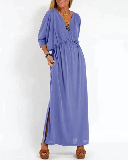 Relaxed Fit Wrap Front Maxi Dress for Women – Comfortable & Stylish Design
