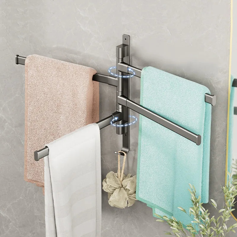 Modern Swivel Towel Rack with Wall-Mounted Design