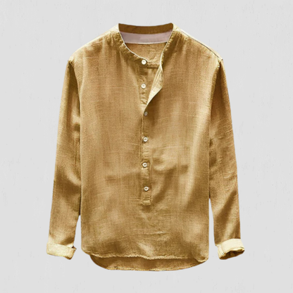 Relaxed Fit Long Sleeve Henley Shirt for Men – Casual Comfortable Style