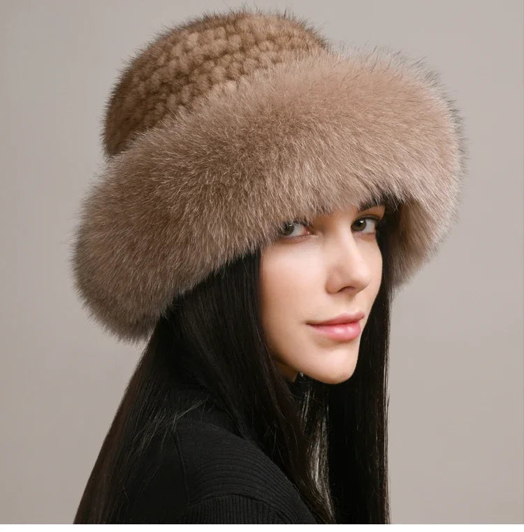 Lily Relaxed Fit Fur Hat | Solid Paneled Crown Head Coverage Hat
