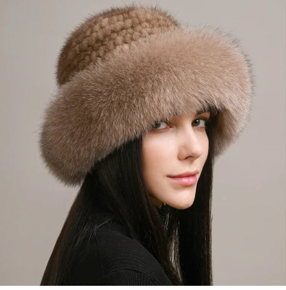 Lily Relaxed Fit Fur Hat | Solid Paneled Crown Head Coverage Hat