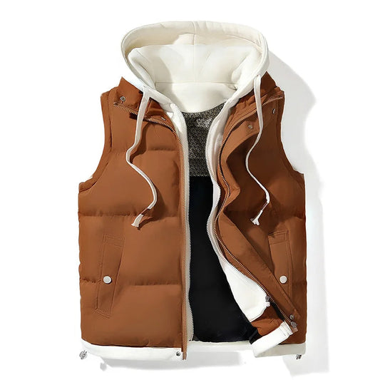 Freddie Hooded Quilted Gilet | Regular Fit Solid Gilet