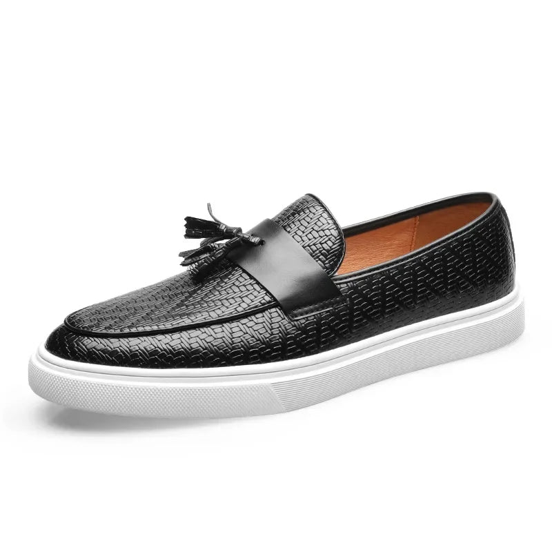 Harry Slip-On Tassel Loafer | Embossed White Sole Loafer