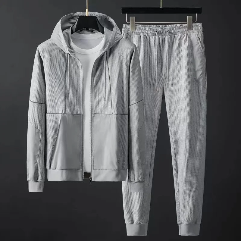 Benjamin Relaxed Fit Hooded Jacket and Joggers Two-Piece Set | Solid Casual Tracksuit