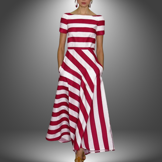 Striped A-Line Maxi Dress for Women – Stylish And Comfortable Design