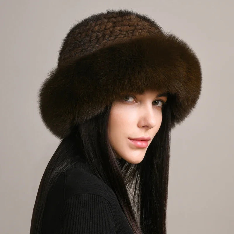 Lily Relaxed Fit Fur Hat | Solid Paneled Crown Head Coverage Hat