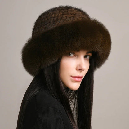 Lily Relaxed Fit Fur Hat | Solid Paneled Crown Head Coverage Hat