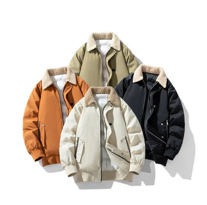 Theodore Relaxed Fit Bomber Jacket | Sherpa Collar Quilted Bomber Jacket