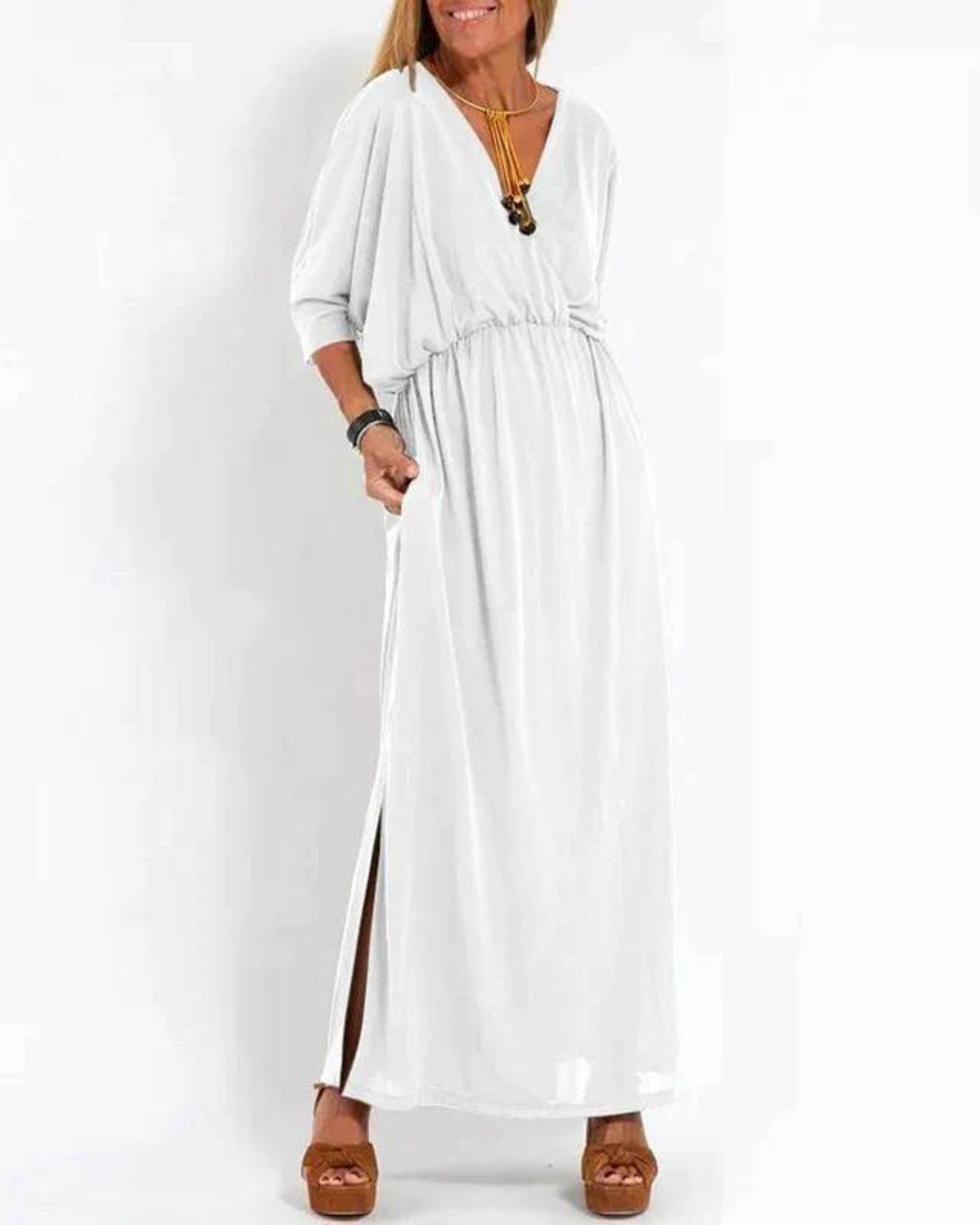 Relaxed Fit Wrap Front Maxi Dress for Women – Comfortable & Stylish Design