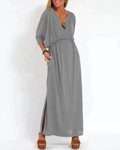 Relaxed Fit Wrap Front Maxi Dress for Women – Comfortable & Stylish Design