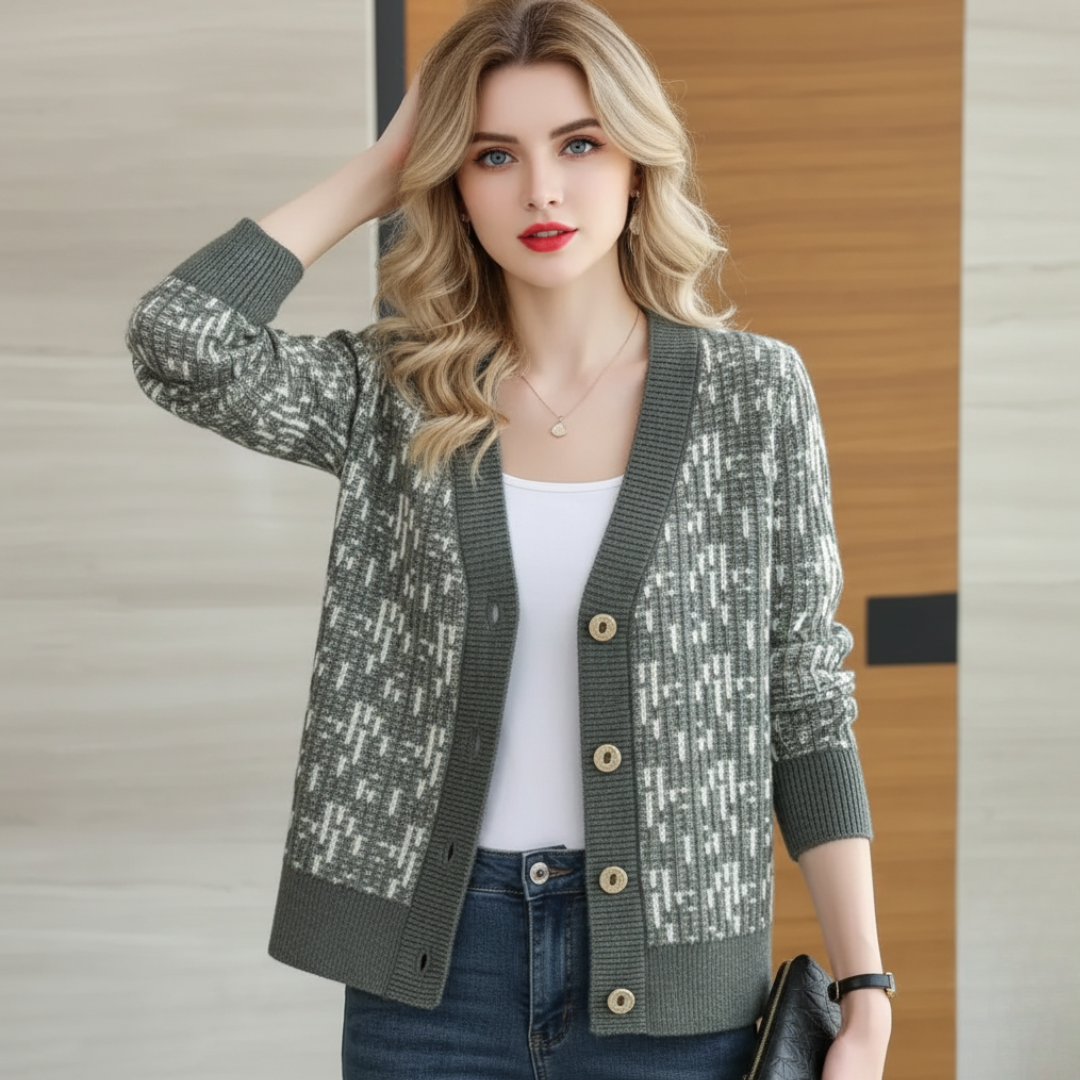 Isabella Regular Fit Cardigan | V-Neck Button Front Cardigan
