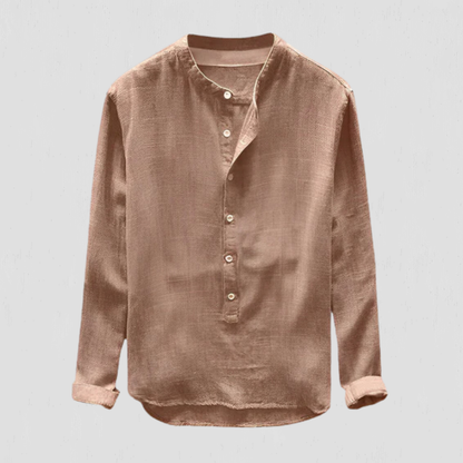 Relaxed Fit Long Sleeve Henley Shirt for Men – Casual Comfortable Style