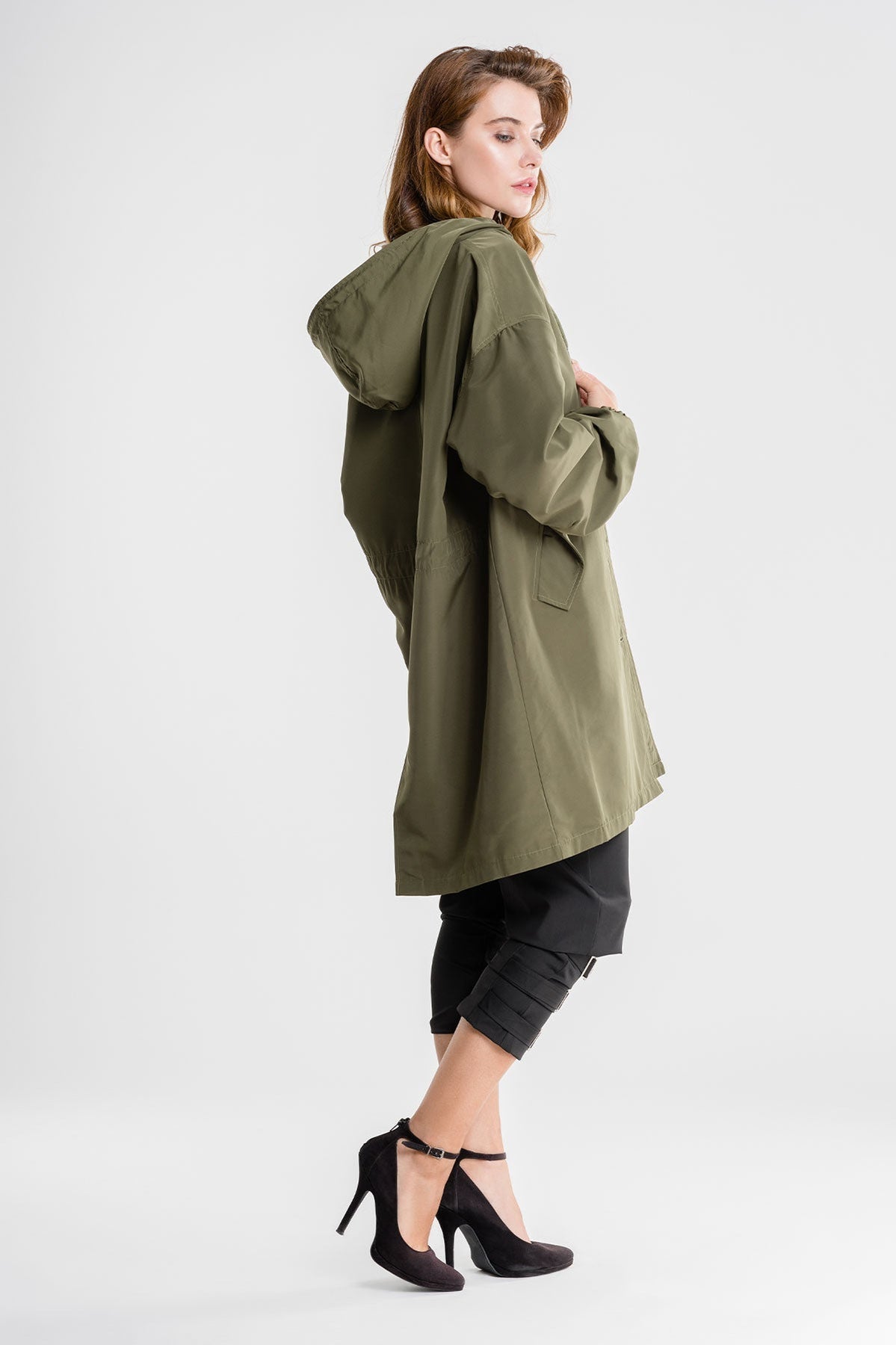 Isla Loose Fit Hooded Coat | Button Front Pockets Coat