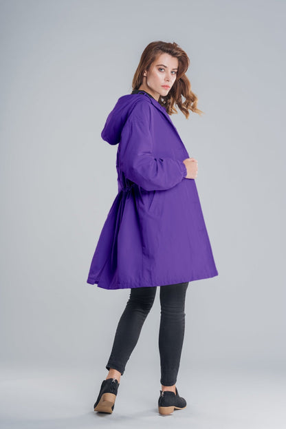 Isla Loose Fit Hooded Coat | Button Front Pockets Coat
