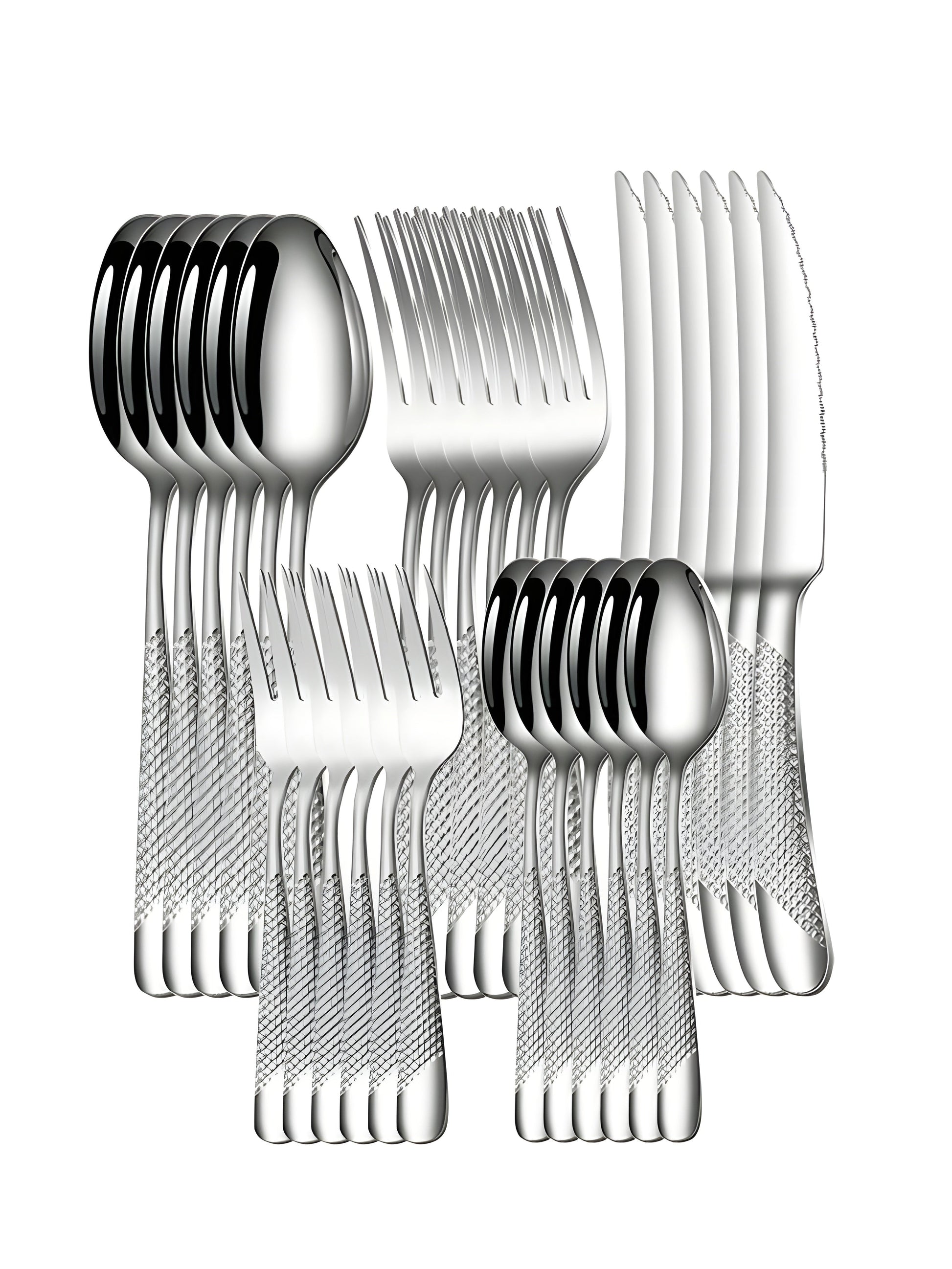 Minimalist Textured Stainless Steel Cutlery Set