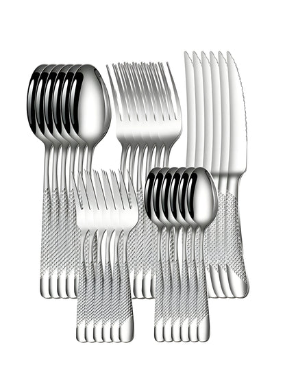 Minimalist Textured Stainless Steel Cutlery Set