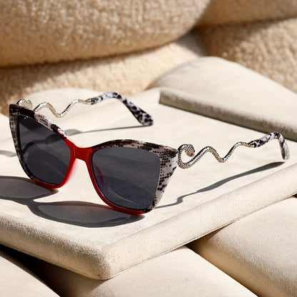 Isabella Cat-Eye Sunglasses | Animal Print Serpent Embellishment Sunglasses