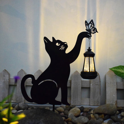 Whimsical Cat Silhouette Garden Light