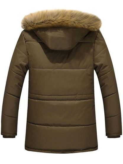 Oscar Padded Hooded Parka | Fur Trim Button Front Parka