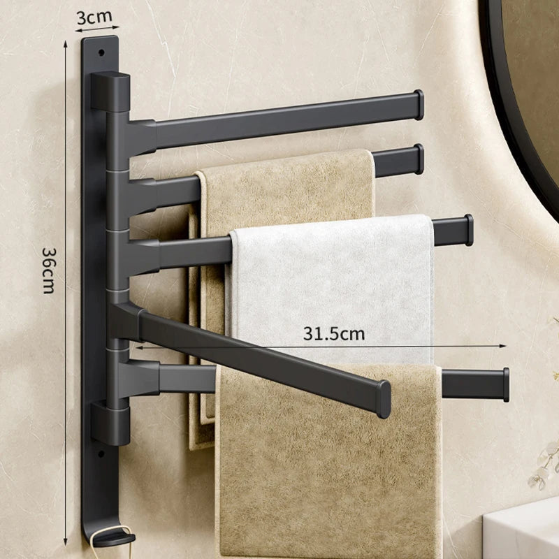 Modern Swivel Towel Rack with Wall-Mounted Design