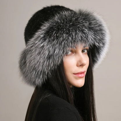 Lily Relaxed Fit Fur Hat | Solid Paneled Crown Head Coverage Hat