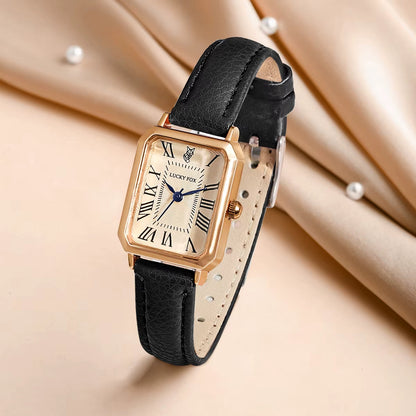 Isabella Rectangle Wristwatch | Roman Numerals Solid Wristwatch