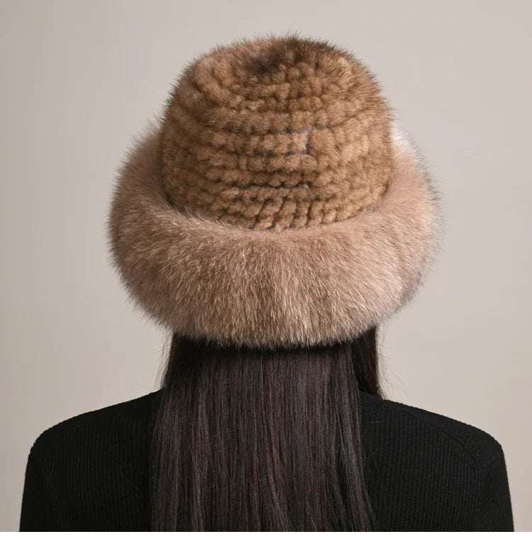 Lily Relaxed Fit Fur Hat | Solid Paneled Crown Head Coverage Hat