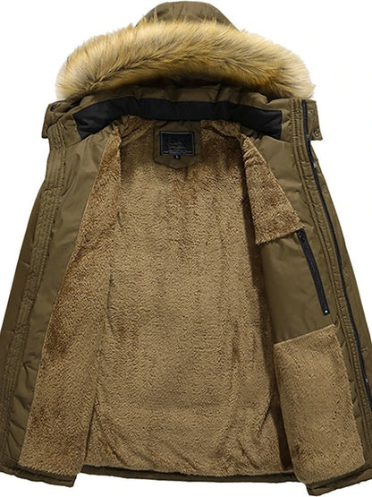 Oscar Padded Hooded Parka | Fur Trim Button Front Parka