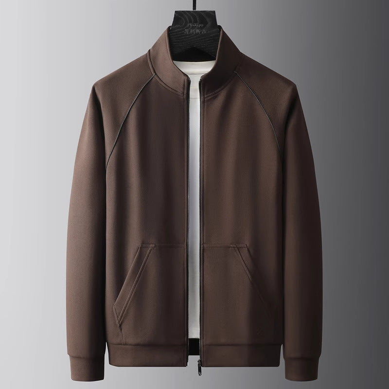 Men's Slim Stand Collar Zip Tracksuit Set