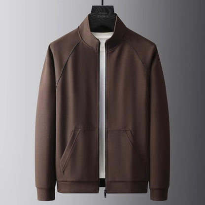 Men's Slim Stand Collar Zip Tracksuit Set