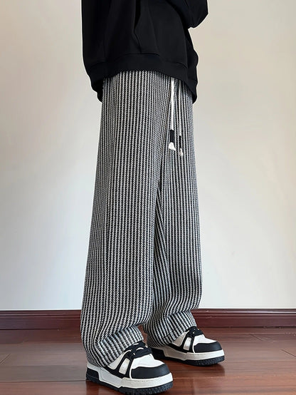 Giulia Relaxed Fit Herringbone Pants | Drawstring Waist Gathered Hem Pants