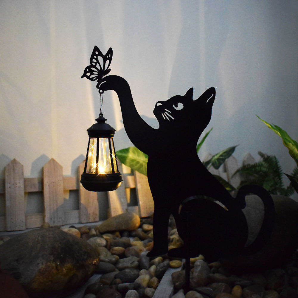 Whimsical Cat Silhouette Garden Light