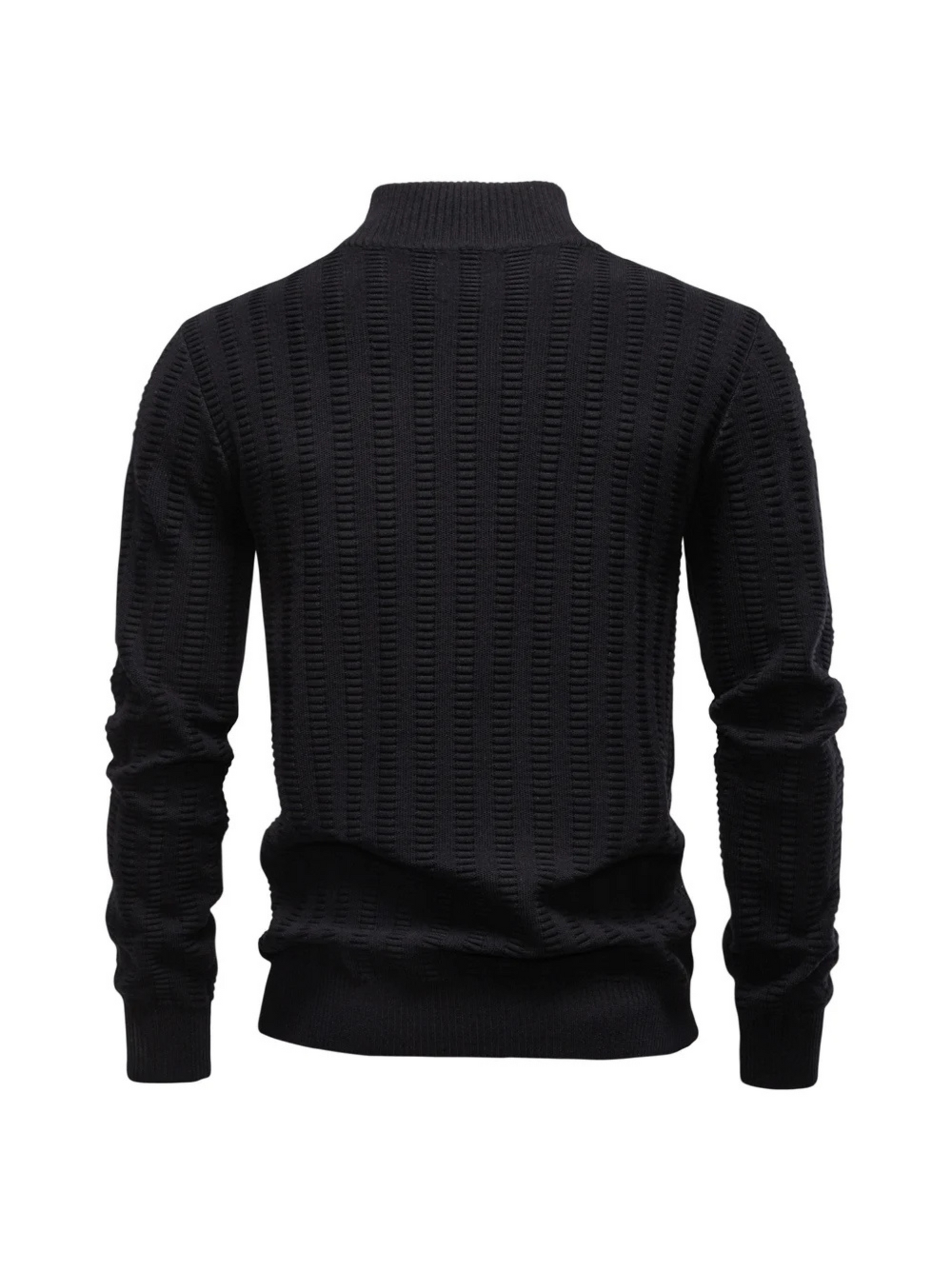 Oscar Regular Fit Quarter-Zip Pullover | Textured Ribbed Cuffs Pullover