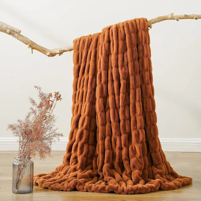 Minimalist Plush Textured Throw Blanket
