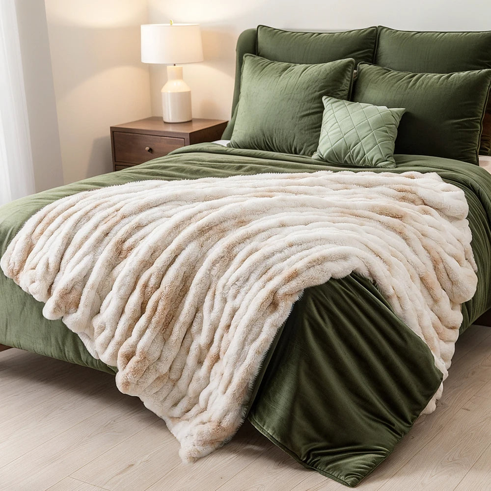 Minimalist Plush Textured Throw Blanket